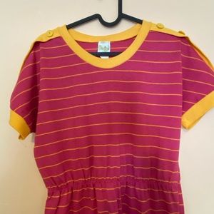 Vintage Dress With Yellow Stripes!